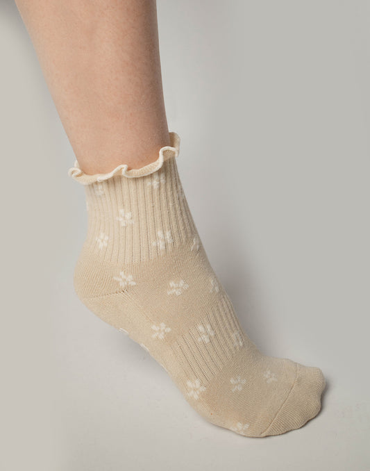 Pilates Grip Sock in Yellow Daffodil