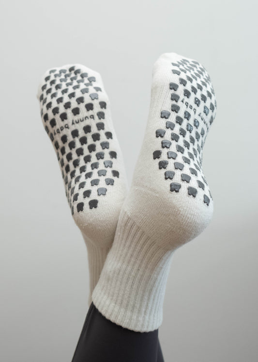 Pilates Grip Sock in Grey Cloud