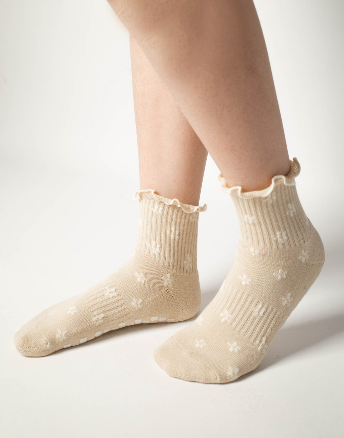 Pilates Grip Sock in Yellow Daffodil