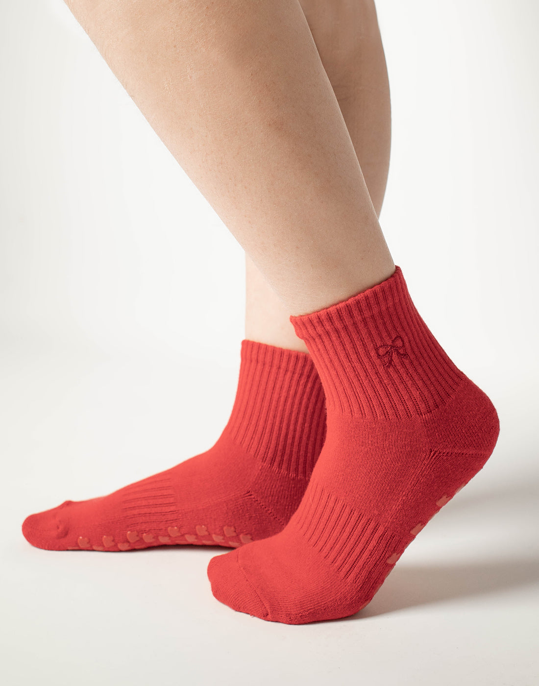 Pilates Grip Sock in Ruby Bow